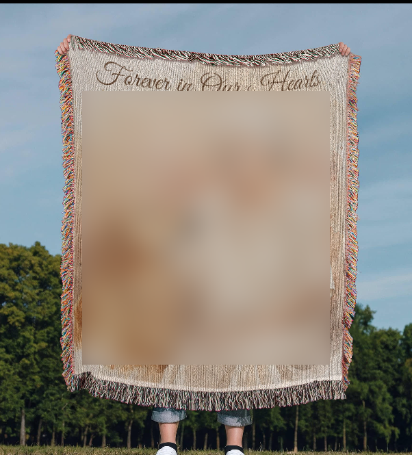 Forever in Our Hearts – Custom Pet & Loved One Memorial Woven Blanket