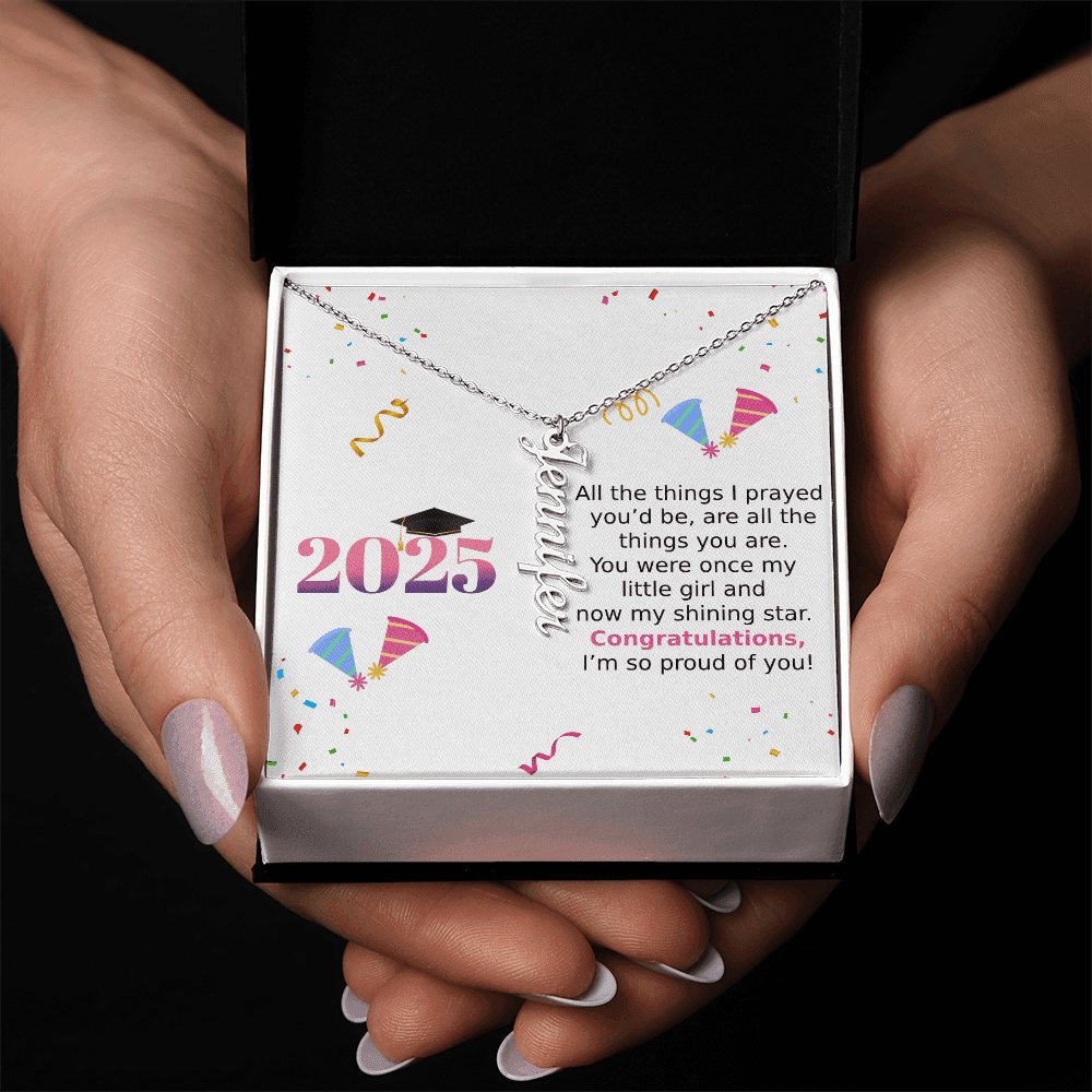 Vertical Name Necklace - All The Things I Prayed