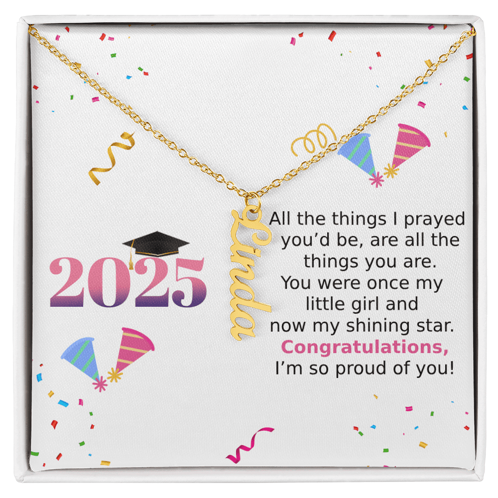Vertical Name Necklace - All The Things I Prayed