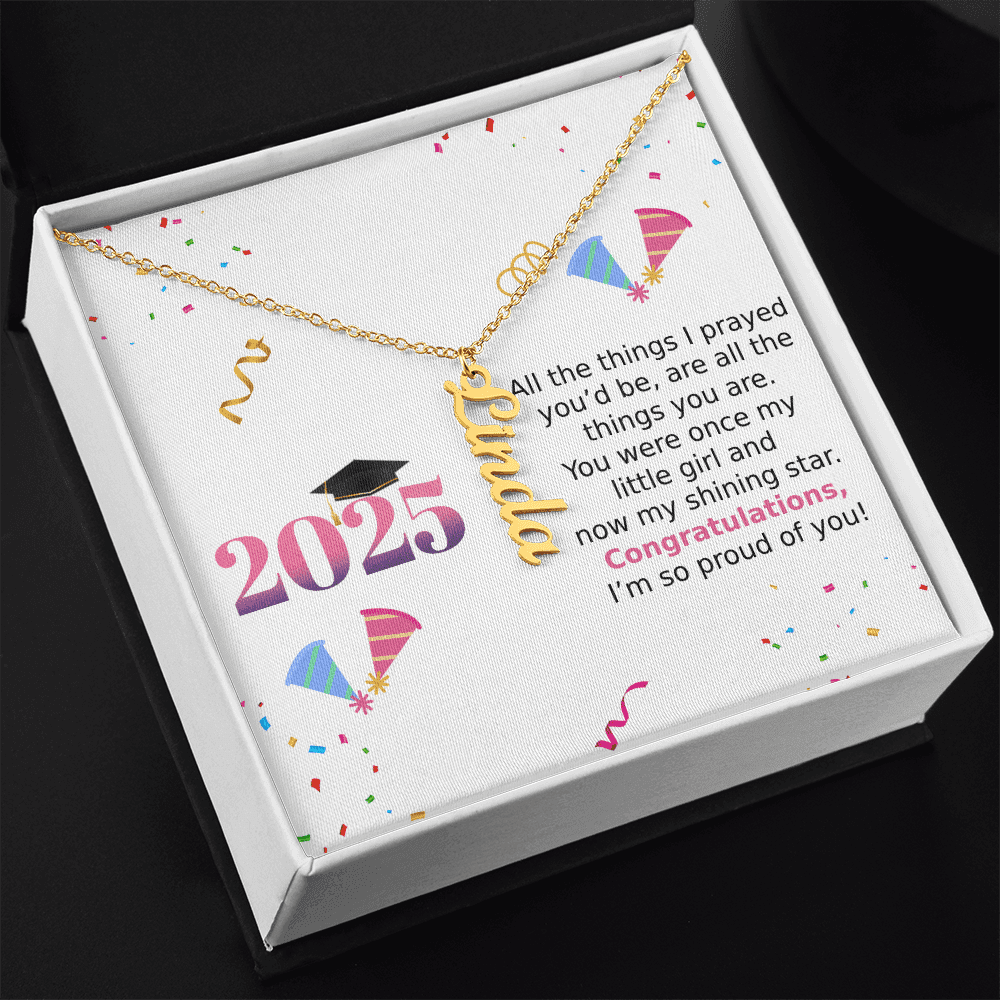 Vertical Name Necklace - All The Things I Prayed