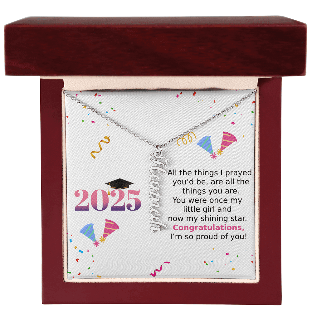 Vertical Name Necklace - All The Things I Prayed