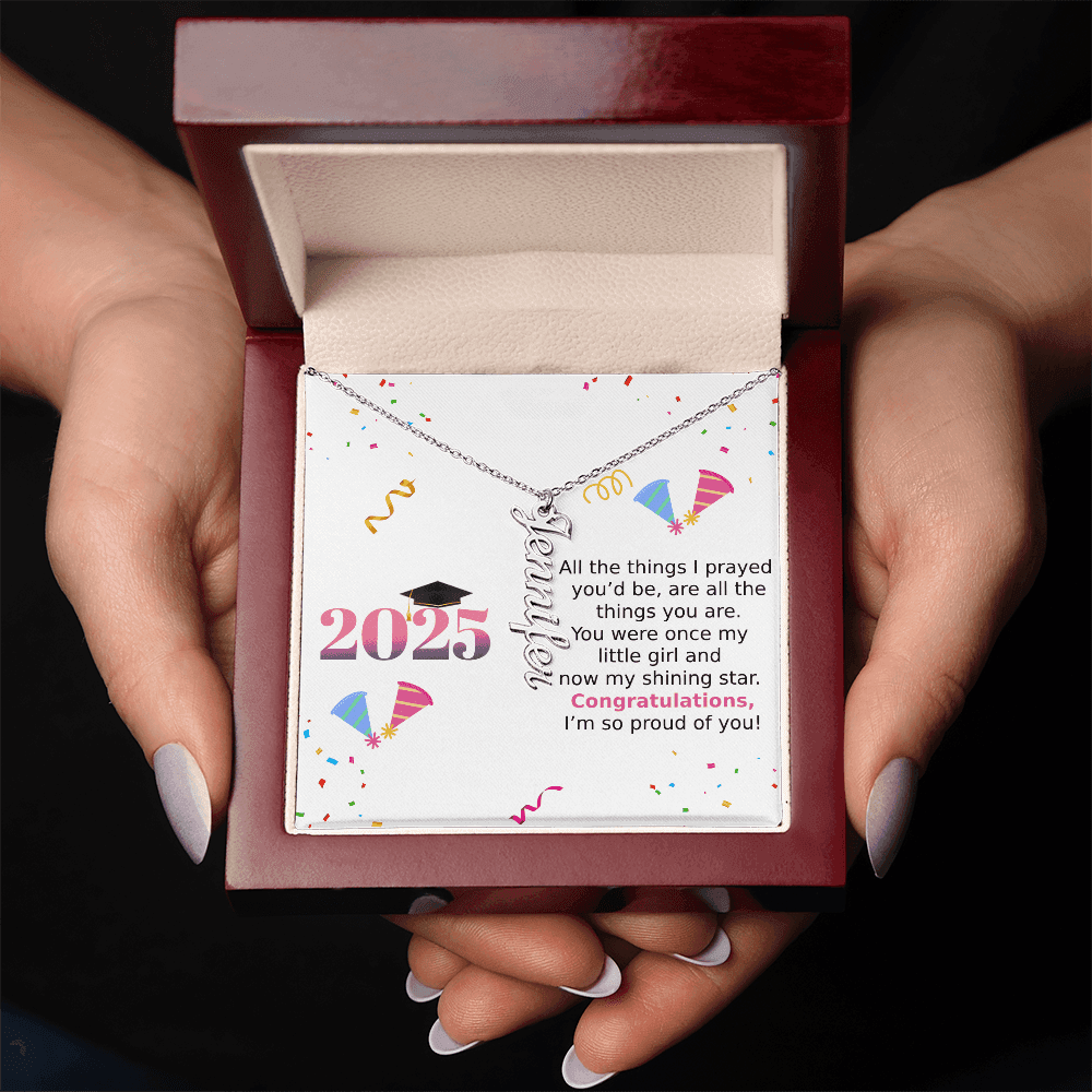 Vertical Name Necklace - All The Things I Prayed