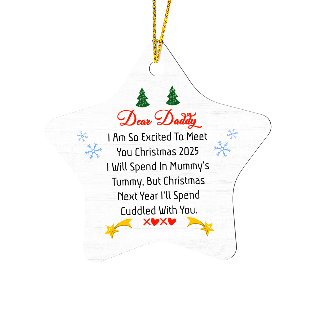 High Gloss Star Ornament - Dear Daddy