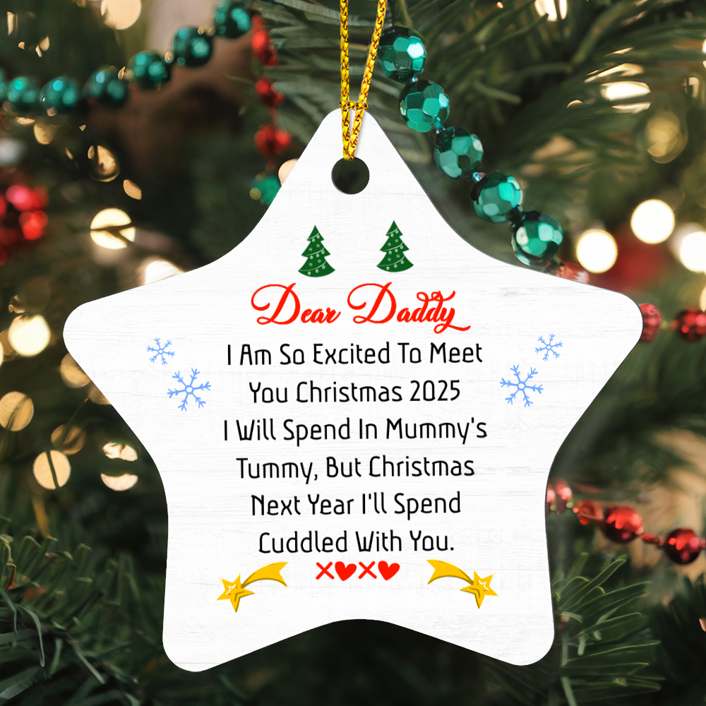 High Gloss Star Ornament - Dear Daddy