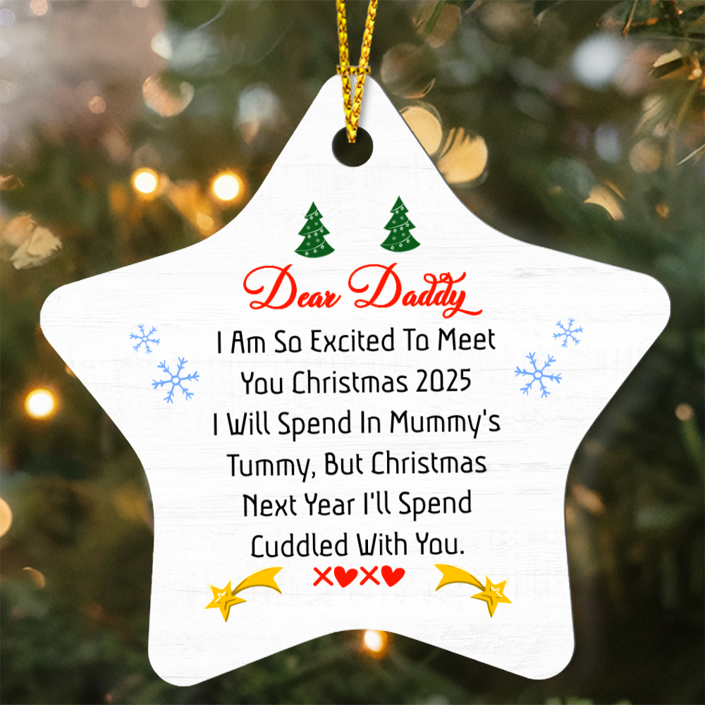 High Gloss Star Ornament - Dear Daddy