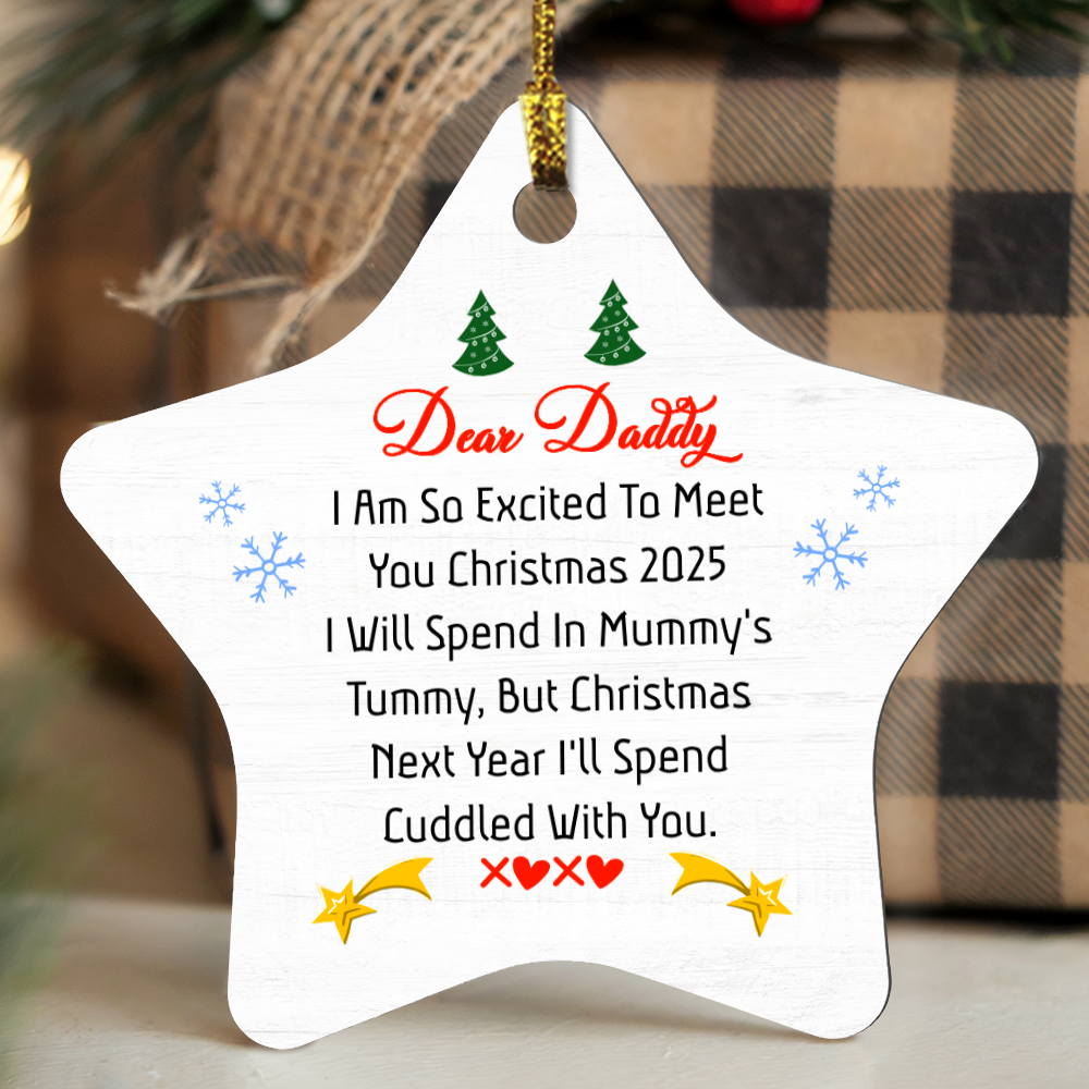 High Gloss Star Ornament - Dear Daddy