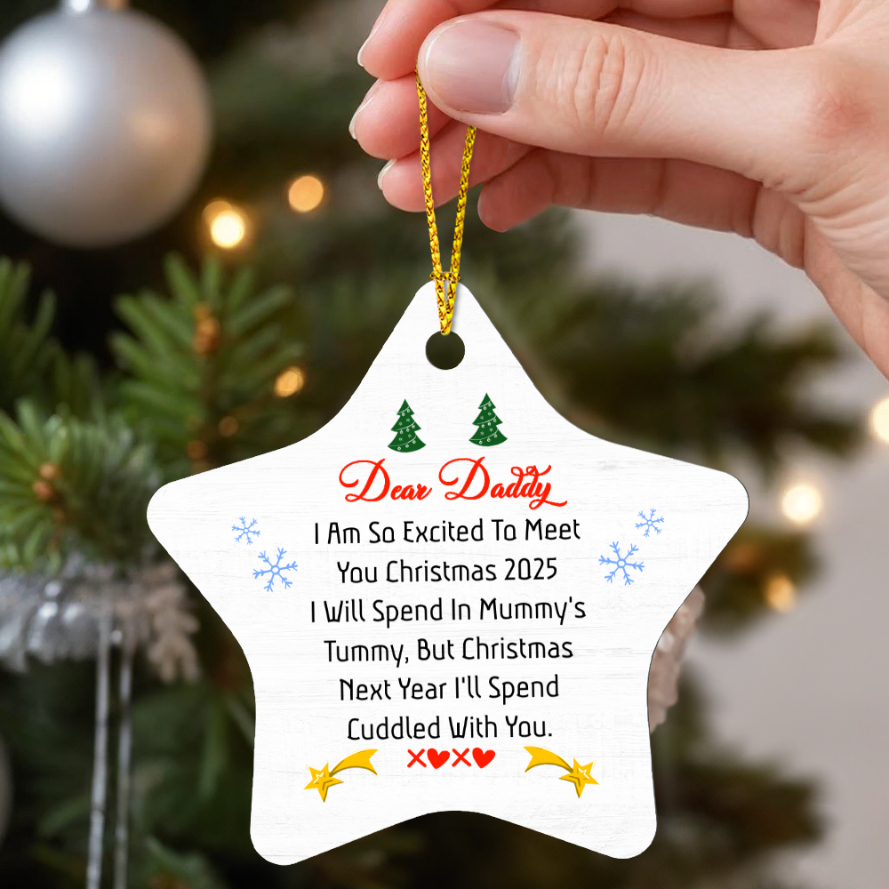 High Gloss Star Ornament - Dear Daddy