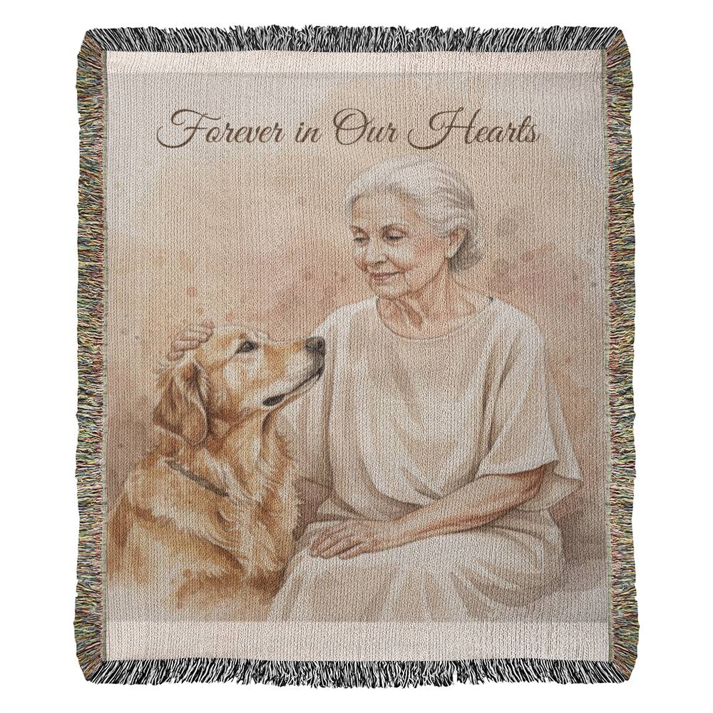 Forever in Our Hearts – Custom Pet & Loved One Memorial Woven Blanket