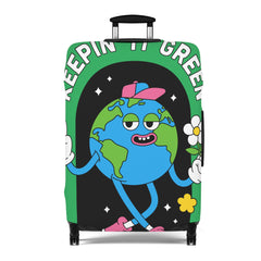 Keepin' It Green Luggage Cover - Eco-Friendly Travel Accessory