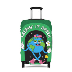 Keepin' It Green Luggage Cover - Eco-Friendly Travel Accessory