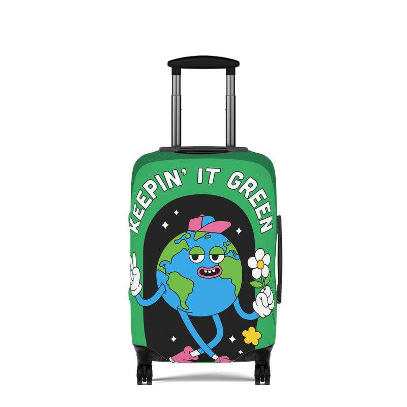 Keepin' It Green Luggage Cover - Eco-Friendly Travel Accessory