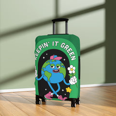 Keepin' It Green Luggage Cover - Eco-Friendly Travel Accessory