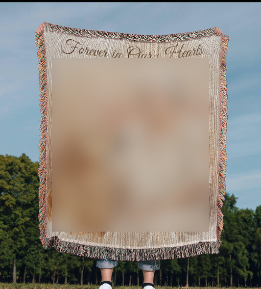 Forever in Our Hearts – Custom Pet & Loved One Memorial Woven Blanket