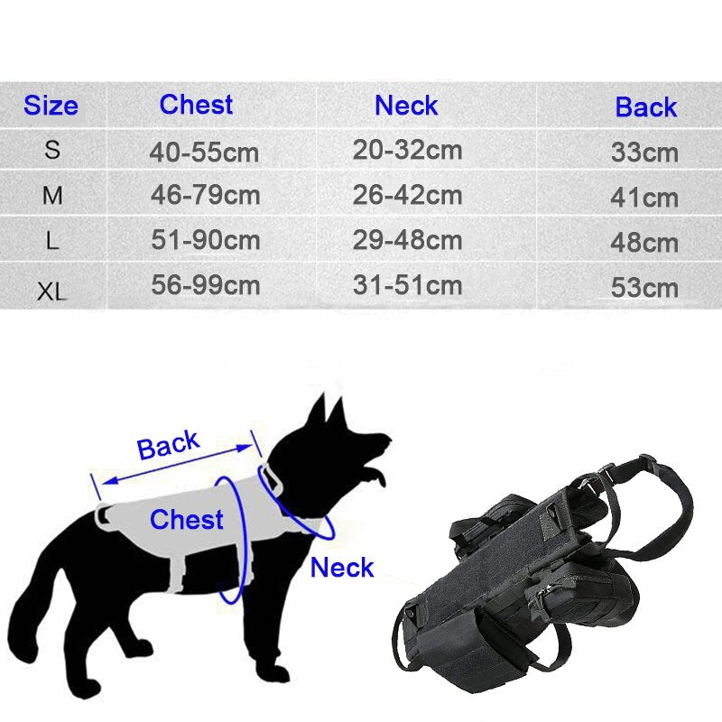 Tactical Military Dog Harness – No-Pull Adjustable Vest with Handle