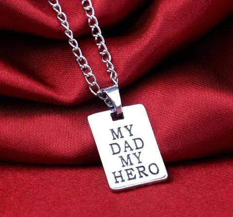 Hero Dad necklace – stainless steel pendant with heartfelt message
