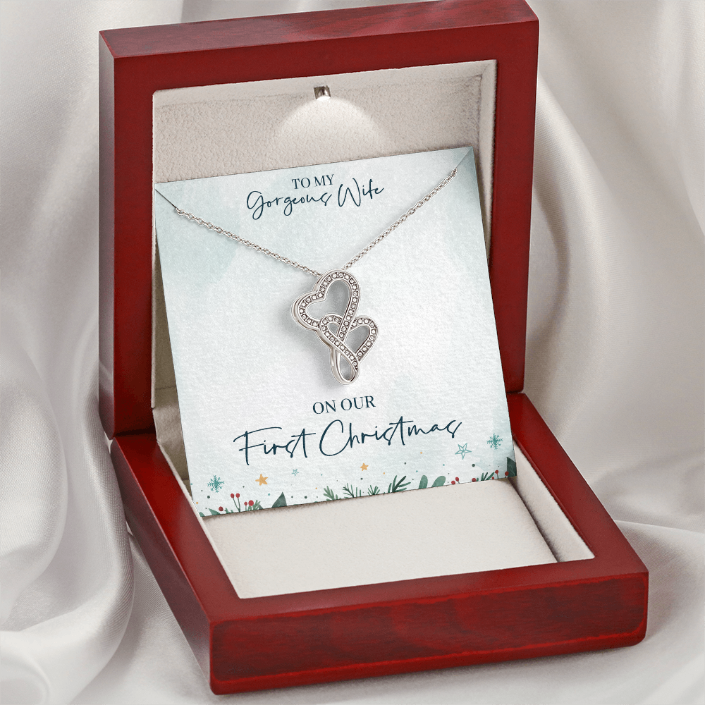 Heart-to-Heart Pendant Necklace - To My Gorgeous Wife