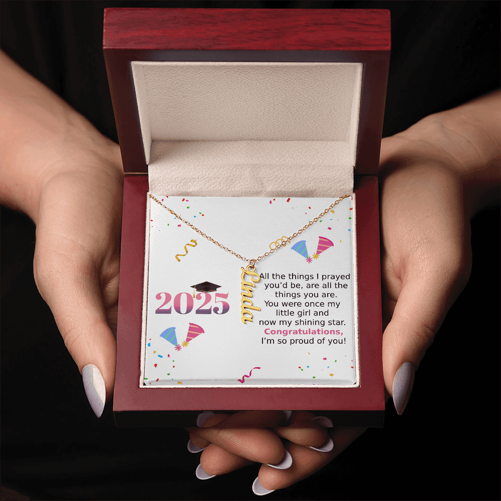Vertical Name Necklace - All The Things I Prayed