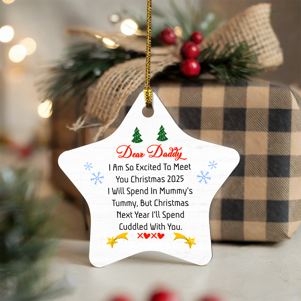 High Gloss Star Ornament - Dear Daddy