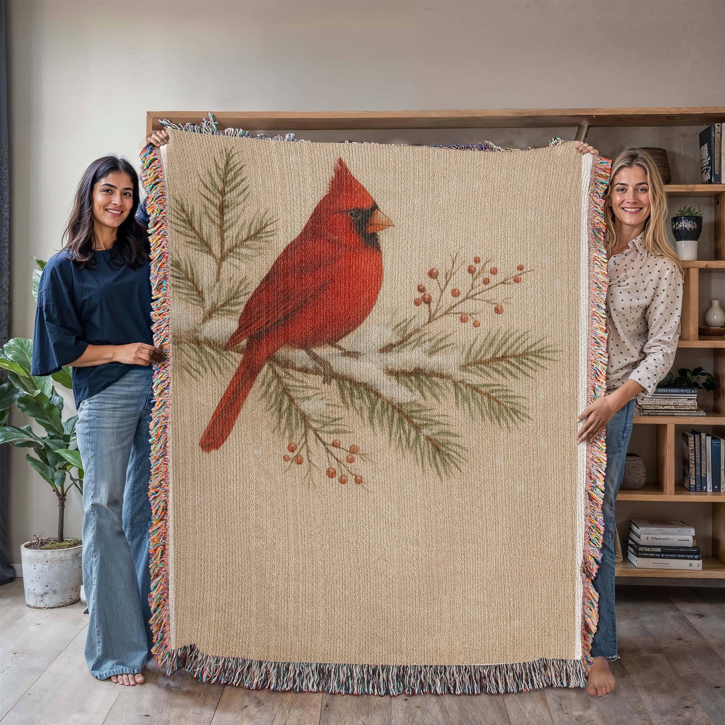 Personalized Cardinal Memorial — Heirloom Woven Throw (60x80)