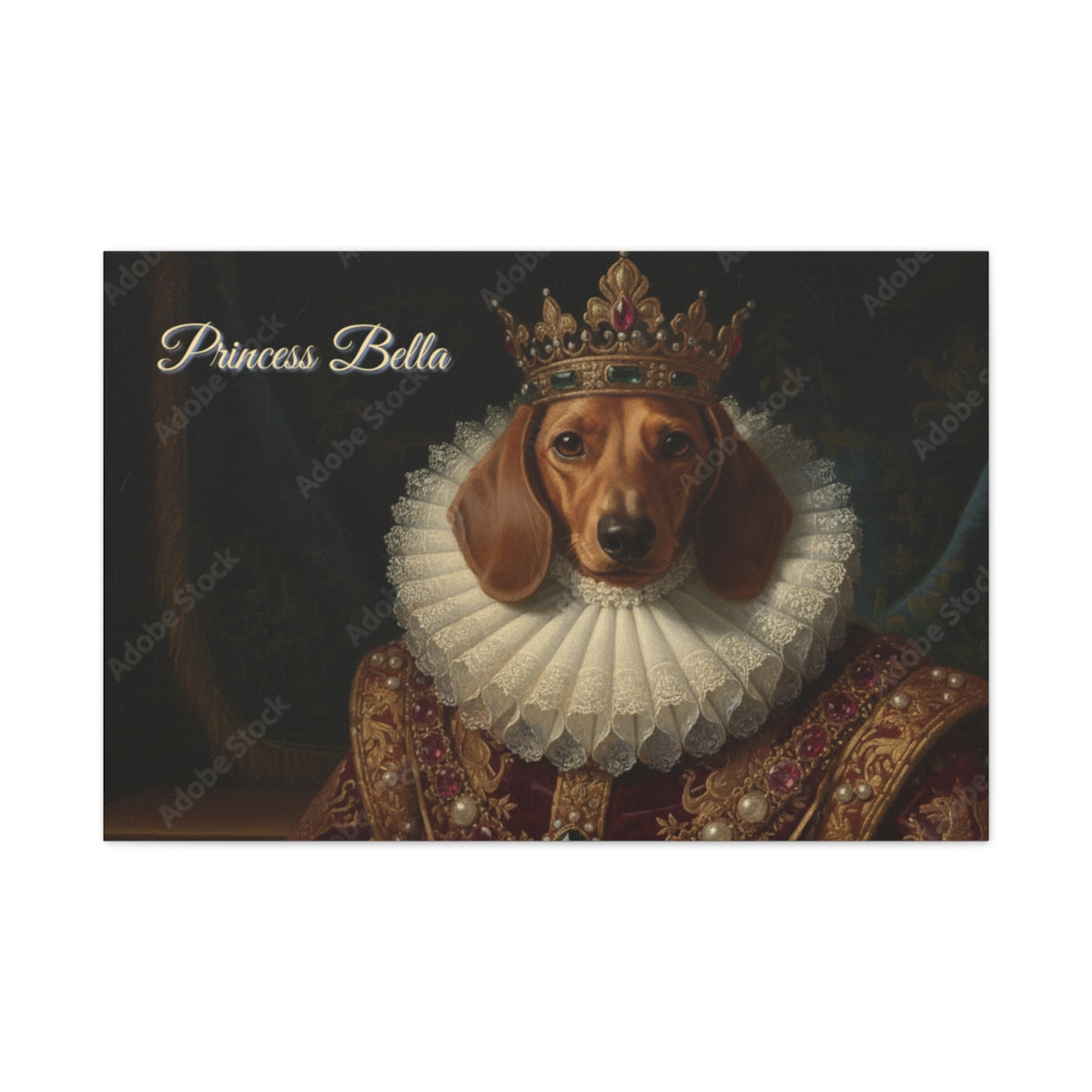 Royal Pet Portrait – Live Preview King or Queen Canvas | 36x24"